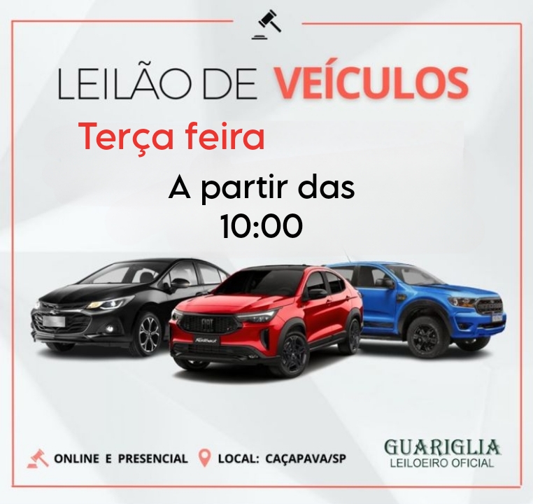 Leilão de Veículos Recuperados de Financiamento Encerramento Dia 14/04/2026